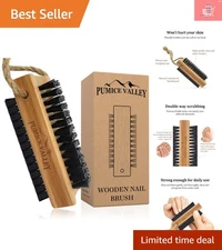 Nail Cleaning Brush with Durable Beechwood and Charcoal Bristles - Ideal for All