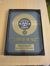 50th Birthday Gift Commemorative Gold Disk "Leader Of The Pack" Plaque 