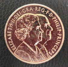2007 Queen Elizabeth II Prince Philip Diamond Wedding UK &pound;5 Coin