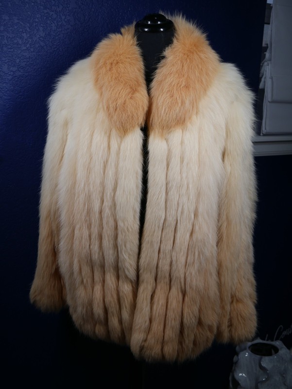 Gorgeous Peach Ombre Fox Fur Coat Jacket