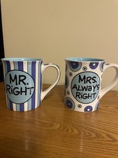 Lorrie Vassey “Our Name Is Mud” Mr. Right and Mrs. Always Right Coffee Mug Set