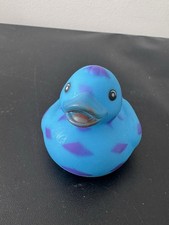 Blue Rubber Duck Purple Spots Collectible For Jeep Or Bath Toy