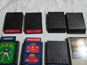 intellivision game lot W/Console Instructions And Controller Overlays