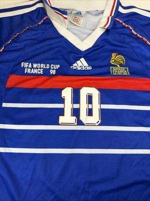 France 98 Adidas Zidane Blue Football World Cup Shirt Men's UK