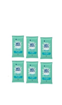 Wet Ones Extra Gentle Sensitive Skin Unscented Hand Wipes, 20 count, (Pack of 6)