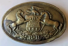Original Civil War Belt Buckle Pennsylvania RB Reserve Brigade - Lead Fill Back