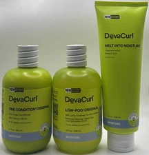 3PC Devacurl One Condition + Low Poo Original & Melt into Moisture Mask SET ~NEW