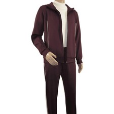 Men's Monte Carlo Turkey Jogging Suit 2pc Jump Set Stretchable 95164 Burgundy