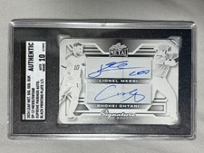 2024 Leaf Metal Shohei Ohtani Lionel Messi Dual Auto 1/1 SGC 10 Printing Plate
