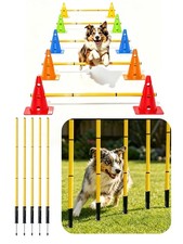 Dog Agility Training Hurdle Cone Set Adjustable Obstacle Course Pet Exercise