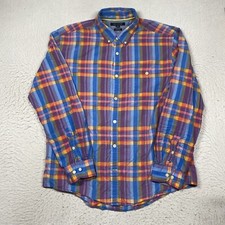 Tommy Hilfiger Shirt Mens XL Multicolor Plaid Button Down Long Sleeve Custom Fit