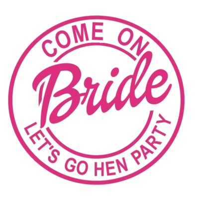 Personalised Hen Party Iron on T-shirt Transfers Barbie Lets Go