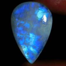 Wholesale 32.95Cts. Natural White Rainbow Moonstone Pear Cabochon Loose Gemstone