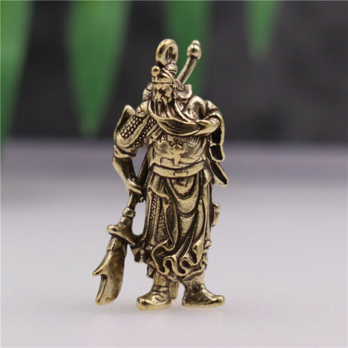 2pcs Brass Hand Holding Big Knife Off Gongxiang Key Ring Hanging Pendant DIY - Picture 1 of 6