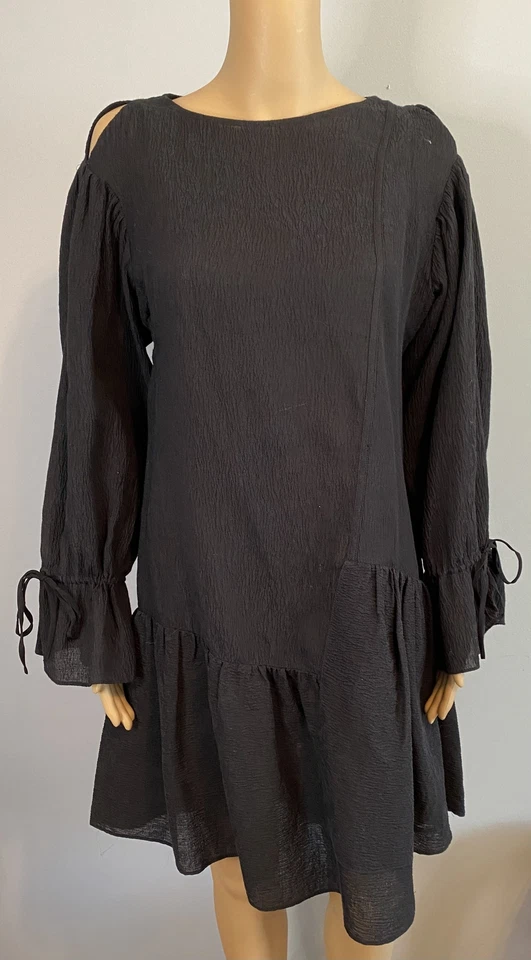 3.1 Phillip Lim ассиметричный гофрированный шелк марля оборки платье размер 0 - Изображение 2 из 4