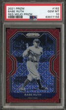 2021 Panini Prizm BABE RUTH Red Mojo Prizm /149 PSA 10
