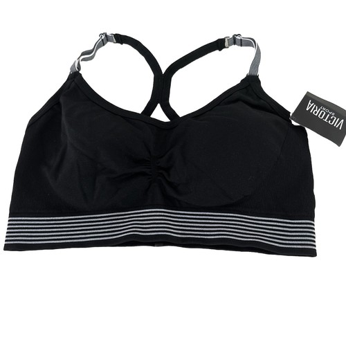 Reggiseno sportivo Victoria's Secret grande nero nuovo con etichetta