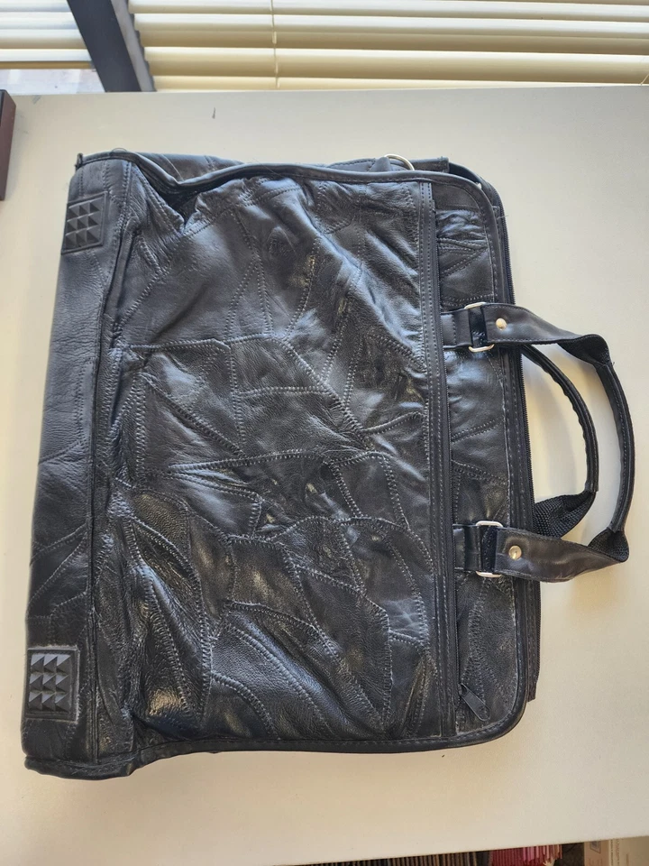 Совершенно итальянский кожаный портфель Maxam с мозаичным дизайном дорожек 16 дюймов - Изображение 3 из 4