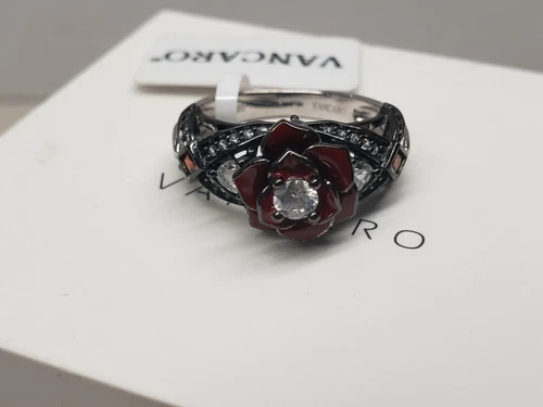 Vancaro Vintage Rose Ring For Women In 925 Sterling Silver