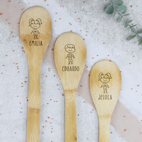 Personalised Family Wooden Spoon Baking with The Family Baker Mixing Spoon - Picture 14 of 25