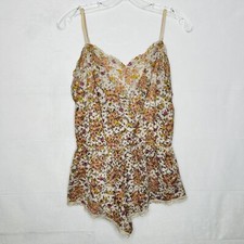Victoria's Secret Womens Size S Multi-Color Floral Sheer Lace Teddy Romper