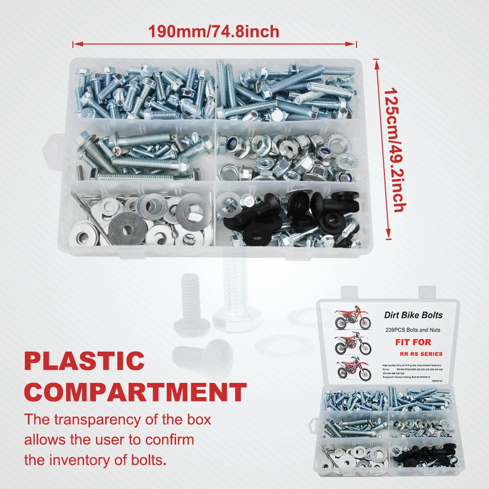 Kit de pernos de escape para marco de motor de carrocería apto para BETA RR400 RR430 RR450 RR480 RR498 Foto 2 de 4