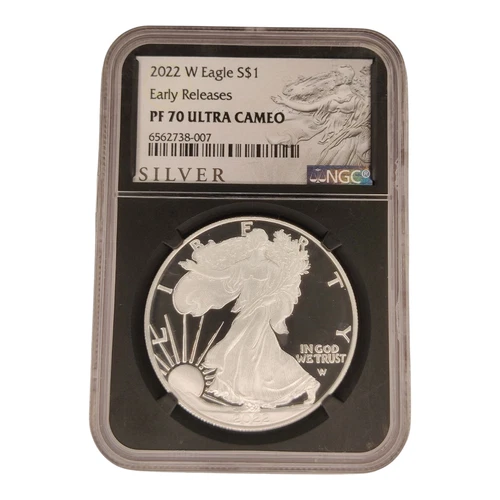 2022-W American Silver Eagle FDOI PF70 UCAM NGC Silver Label 8A