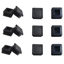 12 Pack 25mm(1”) Square Black Plastic Plug, 25mmx25mm