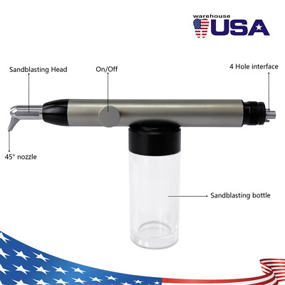 Dental Alumina Air Polisher Abrasion Microetcher Sandblaster Gun w/Water 4 Hole