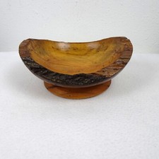 Live Edge Wood Bowl Footed Oval Hand Crafted Decor Fruit Candy 11" x 9" x 4.5"