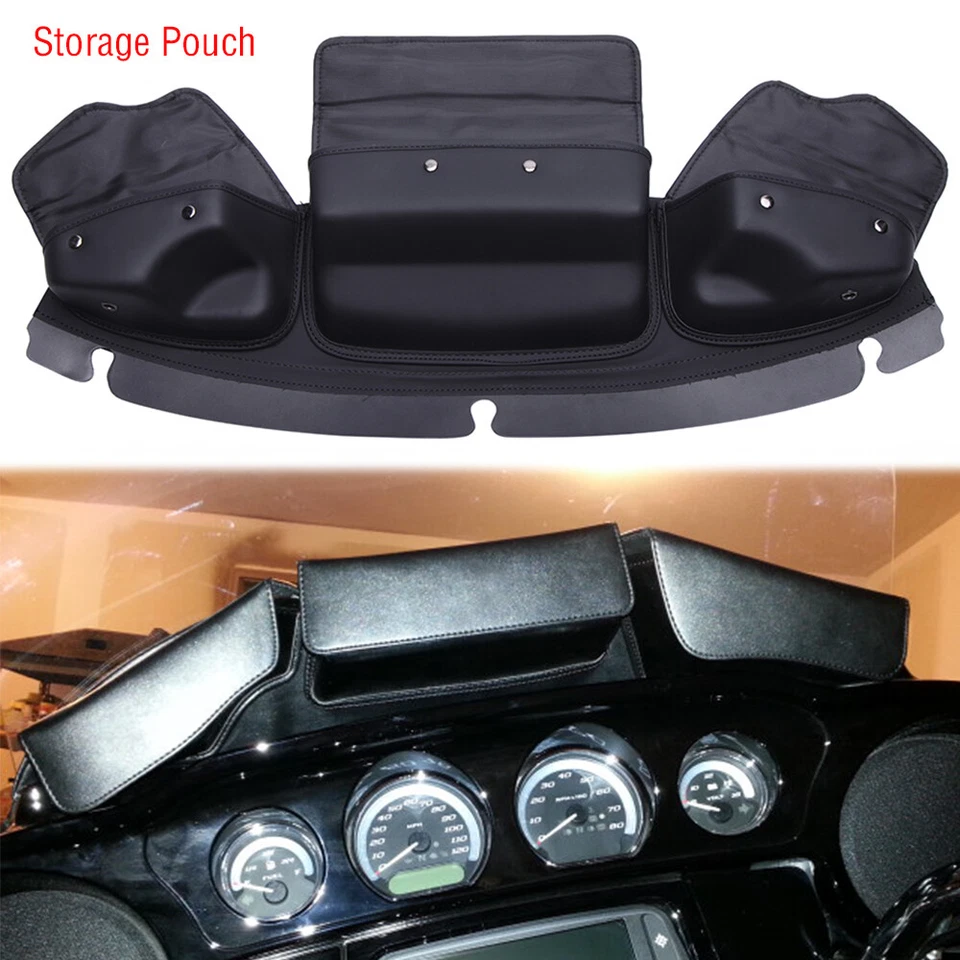 Bolsa de 3 bolsillos parabrisas para Harley Trike Tri Glide Ultra Classic FLHTCUTG Foto 3 de 4