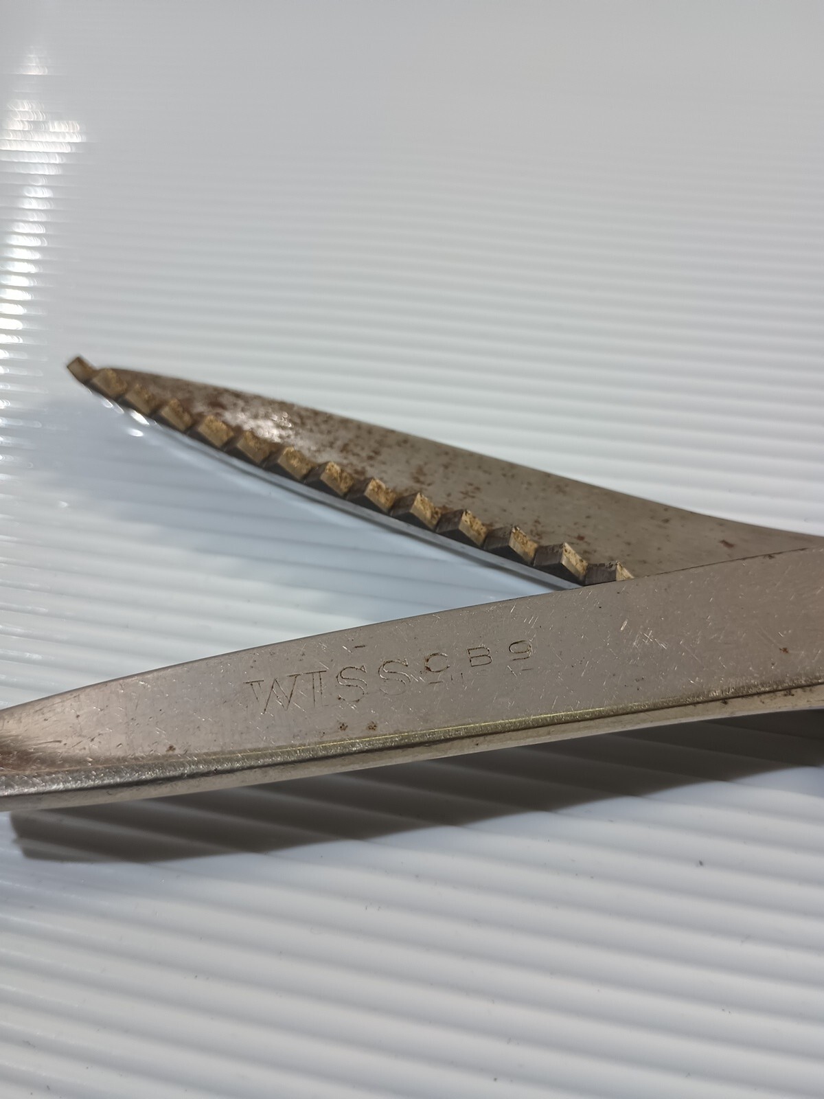 Left Handed Wiss Pinking Shears Scissors Sewing C B 9 CB9 USA Vintage