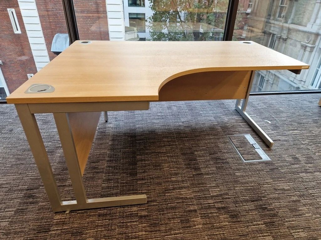 L Shape Office Desk. Free Pedestal Cabinet eBay