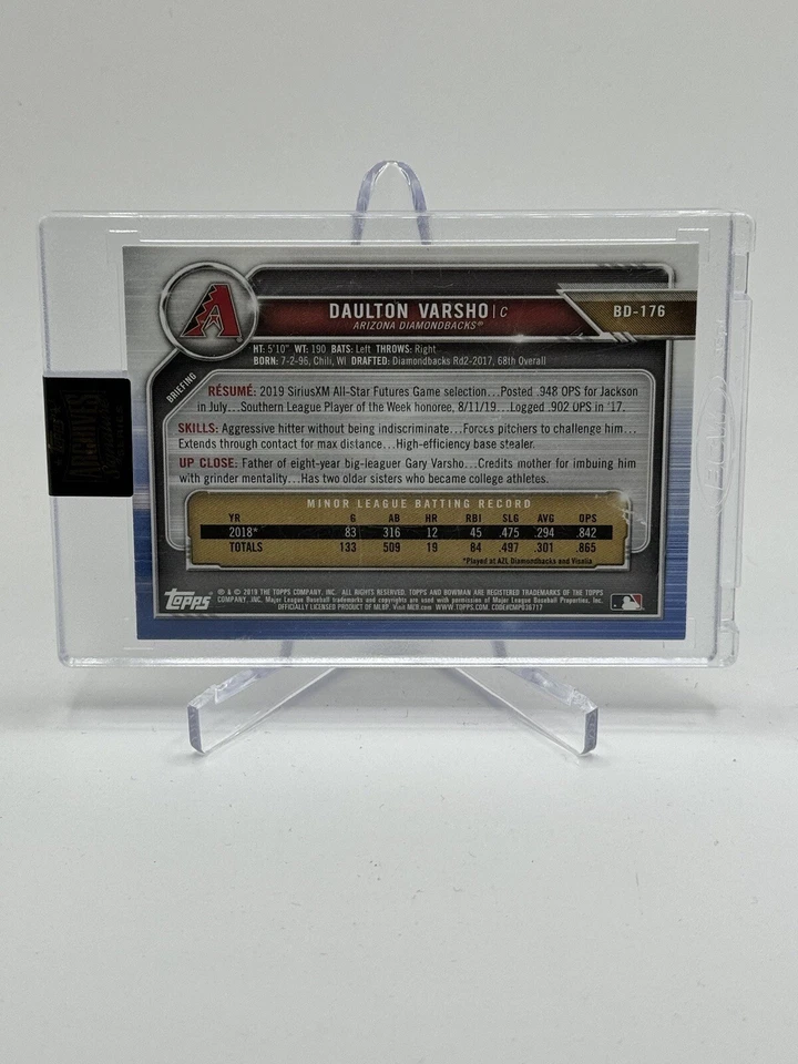 2022 Daulton Varsho Topps Archives Signature Series 2019 Bowman Auto /99 - Image 2 of 2