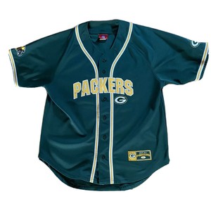 Nfl Green Bay Packers Baseball Jersey Button Up Polyester L Pre Owned Ebay