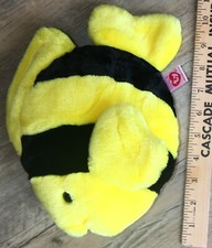 TY Beanie Buddies Collection Bubbles Fish 1998 Yellow  Black striped Soft Plush