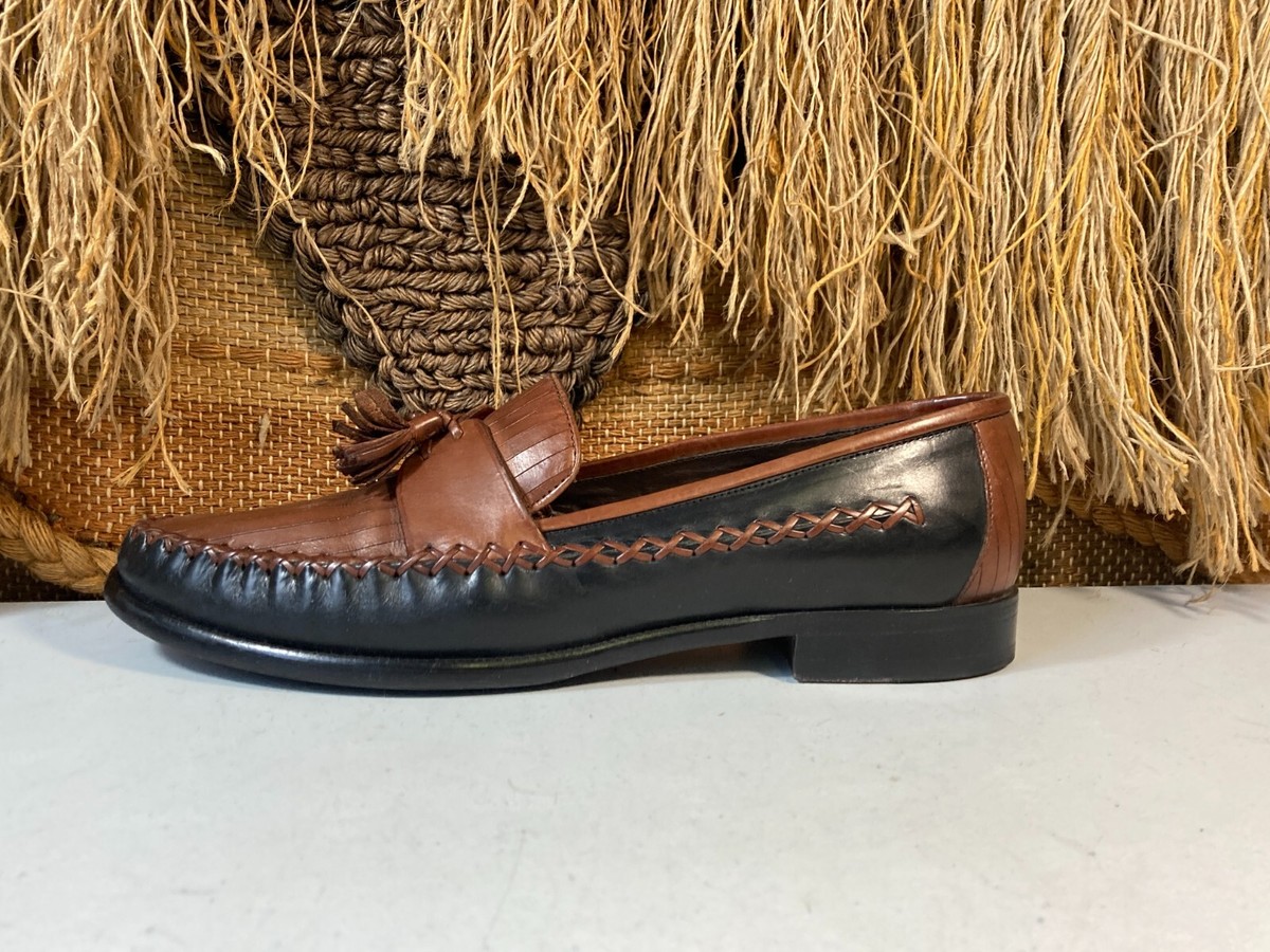 Mens Cole Haan Country Black Brown Leather Kilt Tassle Shoes  display picture 2