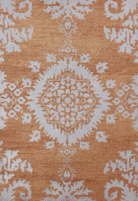 Abstract Transitional Oriental 4x6 Area Rug Hand-knotted Carpet