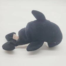 Ty Beanie Baby Waves the Orca Whale Plush 1996 with Heart Tag