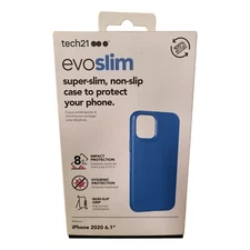 tech21 Evo Slim Phone Case Apple iPhone 12 - 12 Pro Drop Protection, Blue