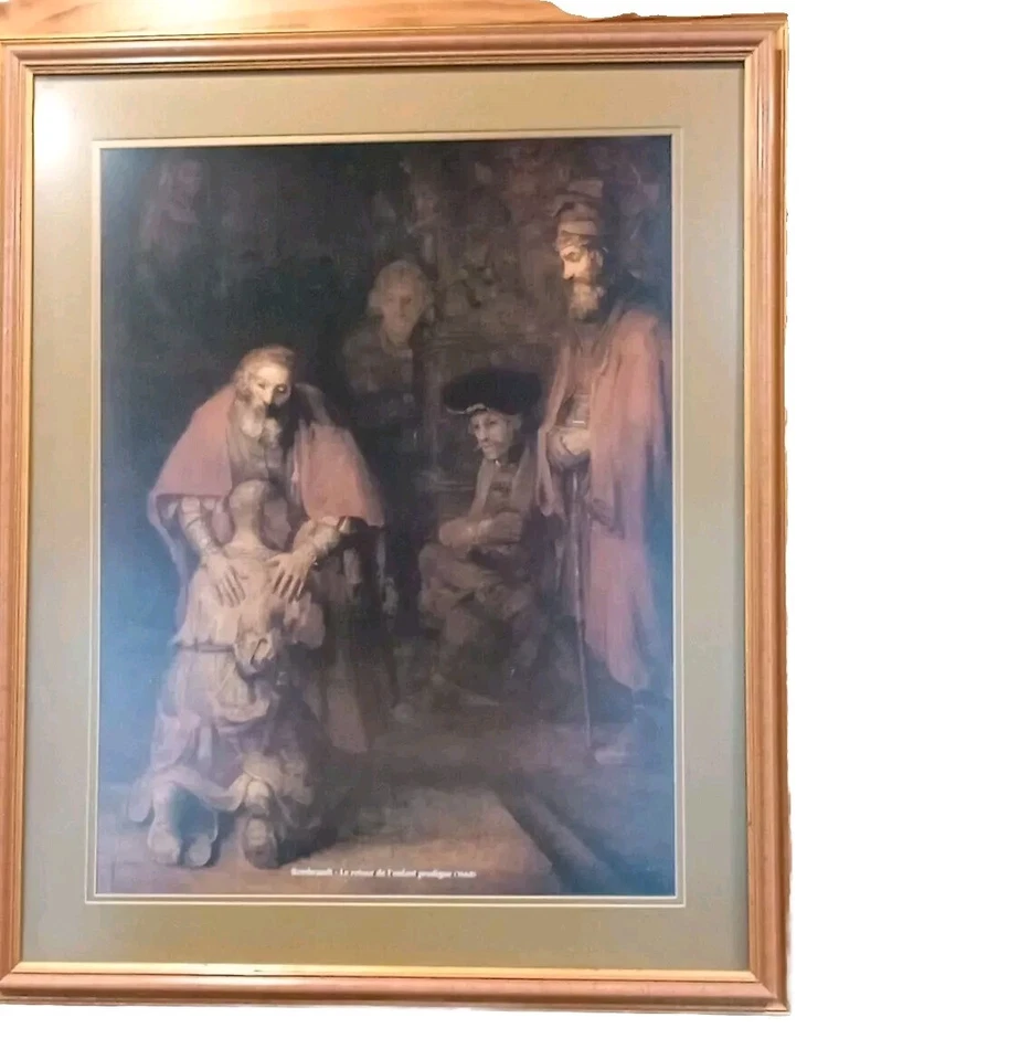 Rembrandt Return Of Prodigal Son Print  Paris France 1968 Replica Art Gap #365 - Image 4 of 4