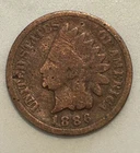 1886 Type 2 Indian Head Cent Penny Very Nice