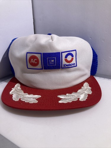 Vintage AC GM Delco Snapback Trucker Hat A127