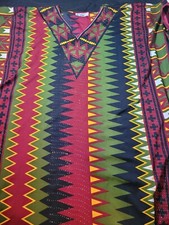 Lapogee Women  s Maxi Dashiki Kaftan Dress One Size Colorful Patterns India Made