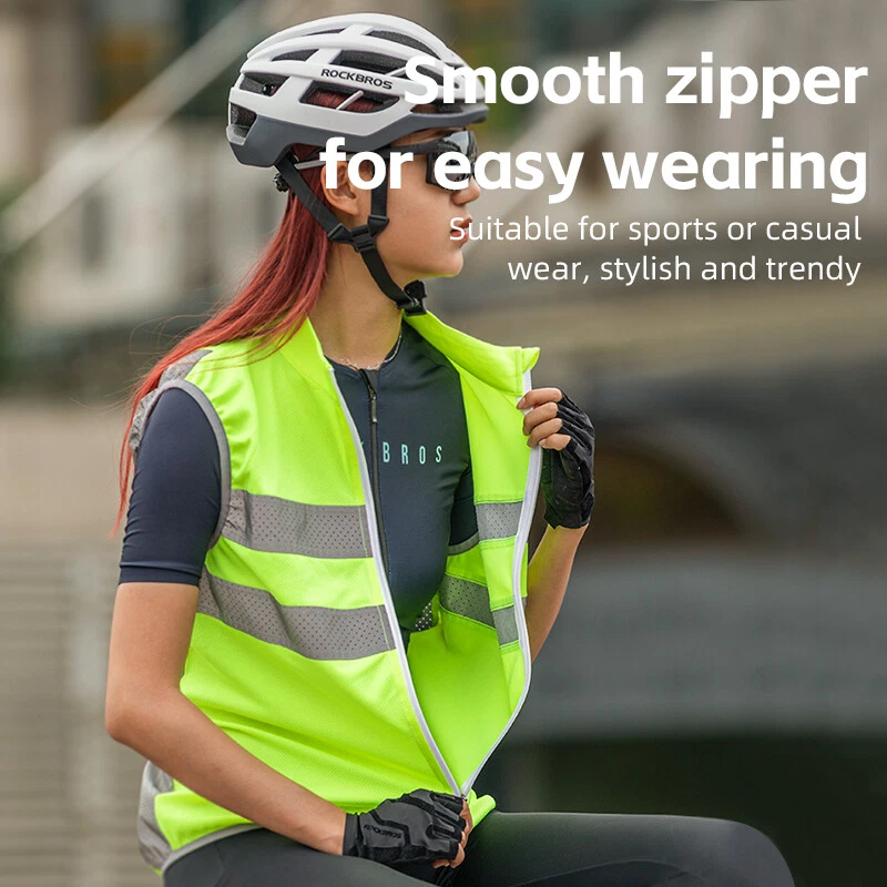 ROCKBROS Cycling Reflective Vest/Coat Sportswear Breathable Short Jersey Green - Image 4 of 4