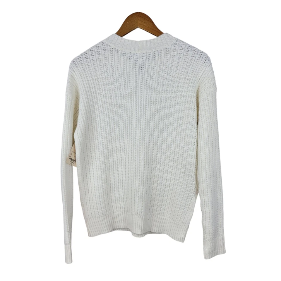 NUEVO Suéter Tejido con Cable St Johns Bay Talla XS Blanco Pullover Fair Isle Nordic Foto 3 de 4