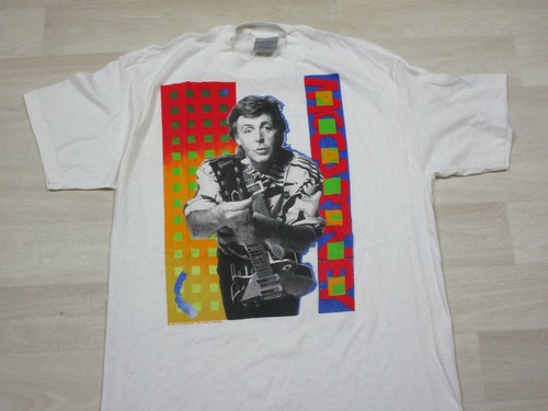 Vintage 80s 1989 PAUL MCCARTNEY World Concert Tour T SHIRT Europe / USA Mens (L) - Picture 3 of 12