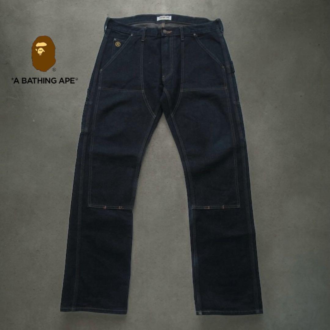 Excellent BAPE Pants L A Bathing Ape Double Knee Painter Excellent BAPE Pants L A Bathing Ape Double Knee Painter
