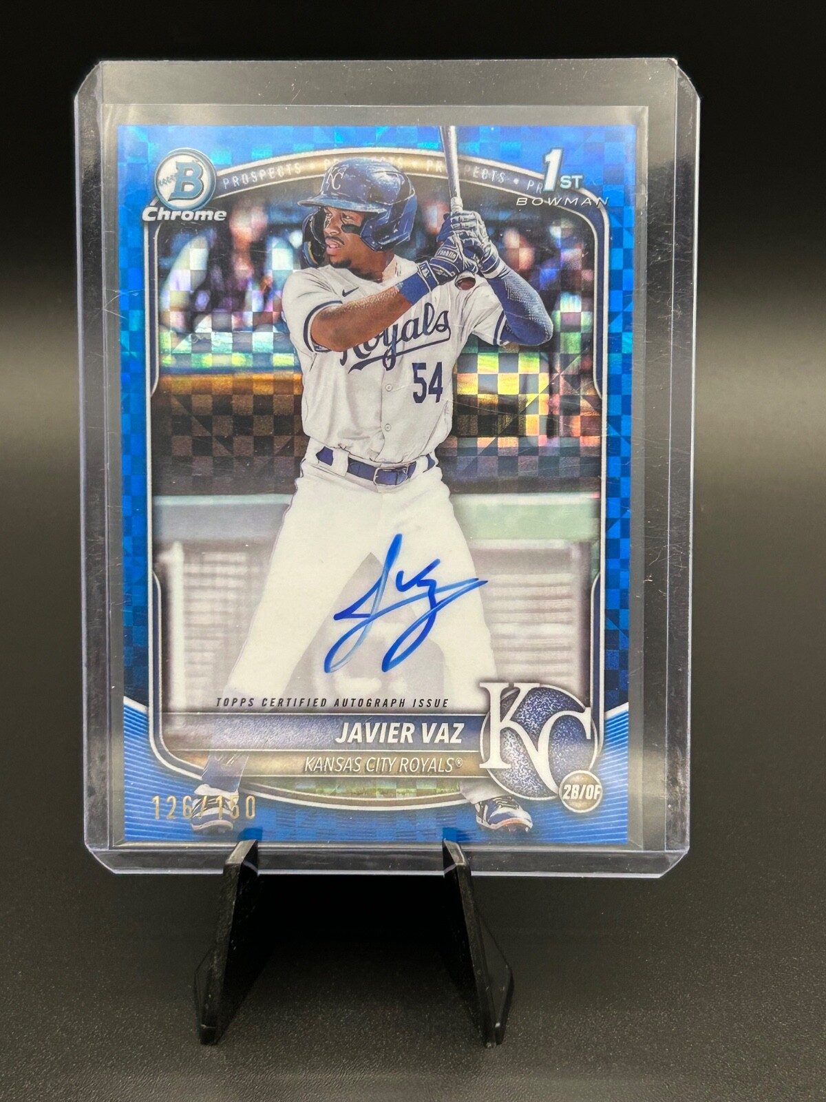 2025 Bowman Javier Vaz Chrome Prospect Auto Blue Refractor 126/150 #CPA-JVA