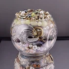 Vintage Costume Jewelry Jar Mixed Lot Necklaces Rings Earrings & More 2.11 lbs